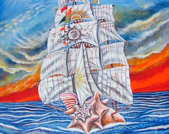 The Harvest Conchquest - Key West Art Print