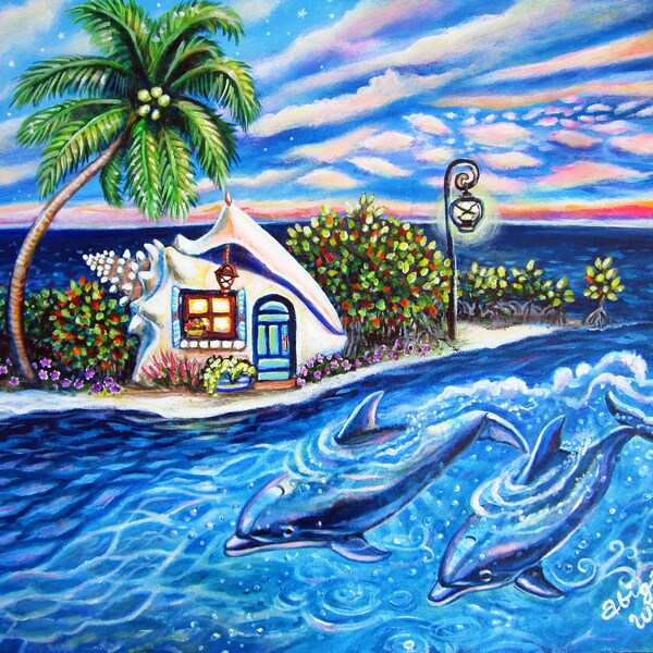 Dolphins of Glory Conch Shell House - Key West, Florida