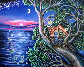 Droom aan zee, schelphuis, boomhut, Key West, Florida