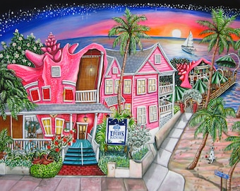 Louie's achtertuin - Key West Florida - afdrukken