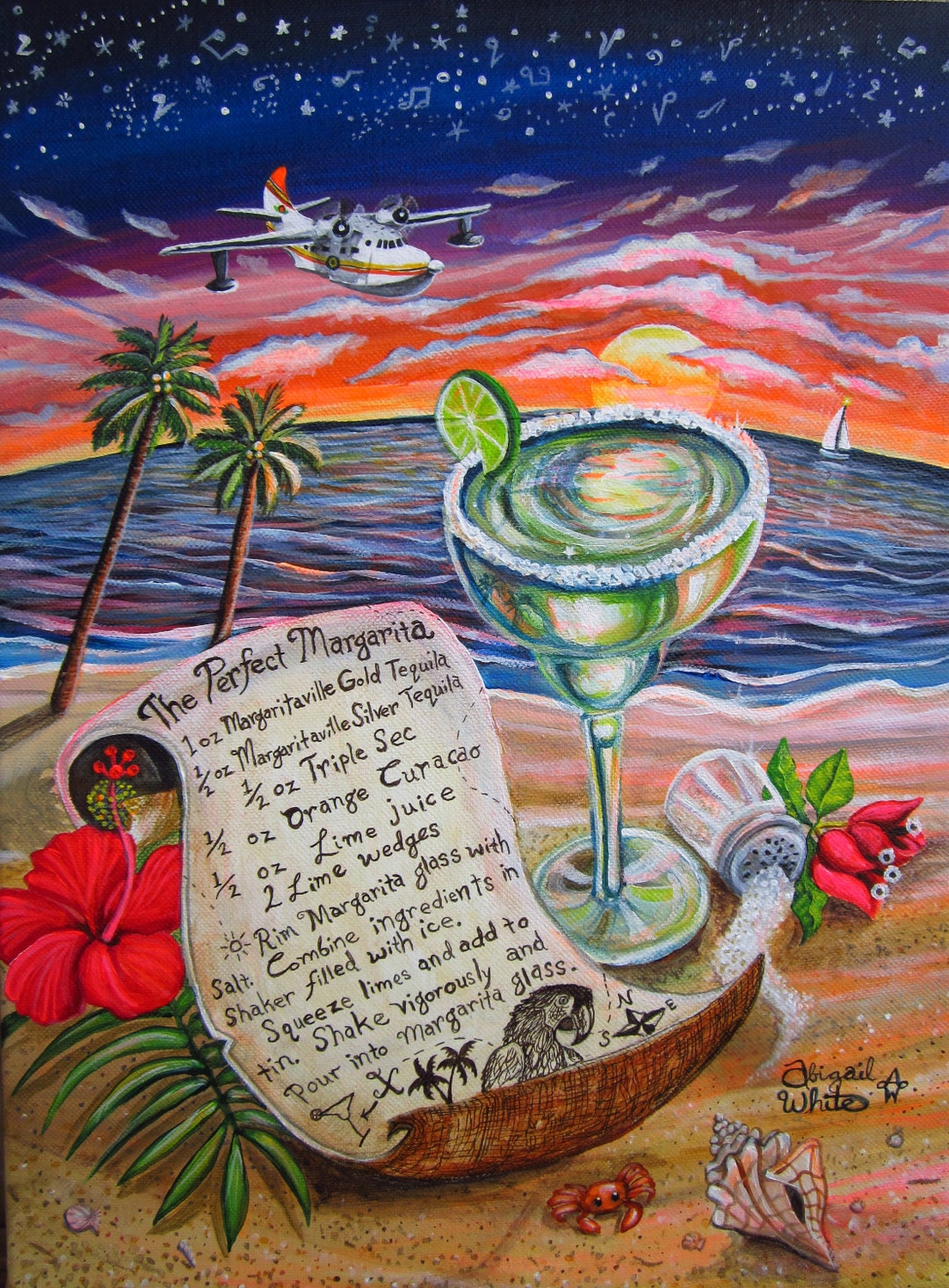 Perfect Margarita, Key West Florida Art Print Etsy