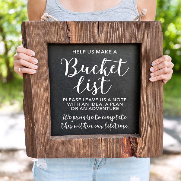 Bucket List Wedding Sign Etsy