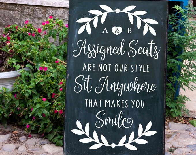 Pick a Seat Not a Side Chalkboard Decal Sign Seating Sign Etsy