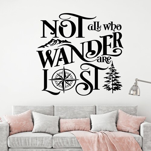 Not All Who Wander Are Lost Wall Decal Compass Vinyl Sticker - Etsy