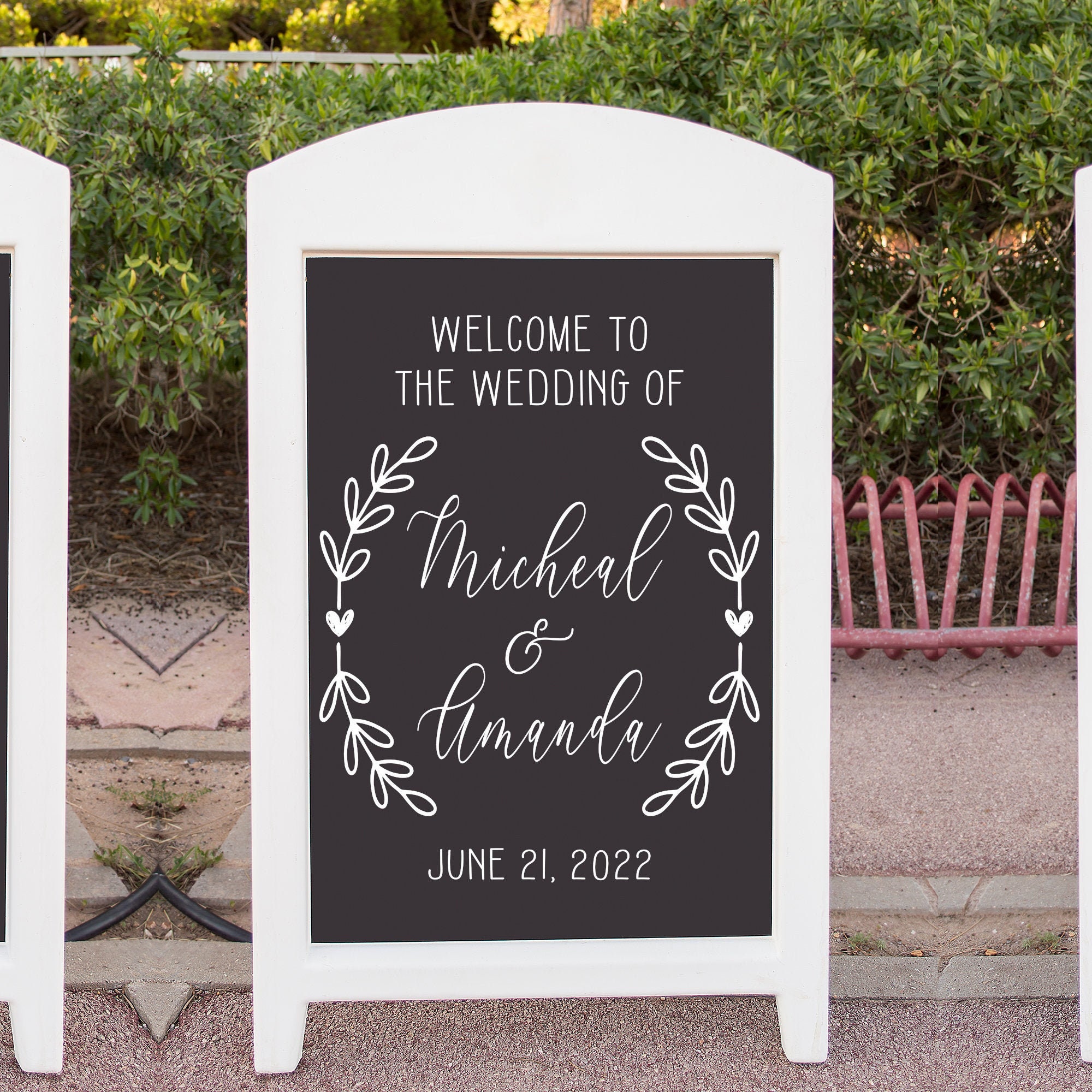 Wedding Sign Chalkboard Decal Custom Sign Rustic Etsy UK