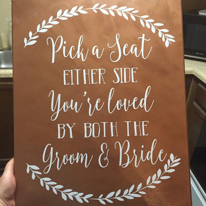 Pick a Seat Not a Side Chalkboard Decal Sign Seating Sign Etsy UK