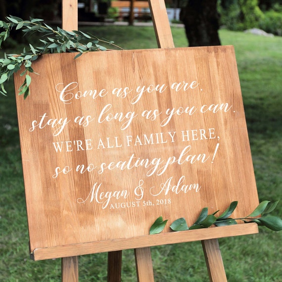 Rustic Wood Wedding Sign Pick A Seat Not A Side Sign Decorative Wedding  Party Signs 18x24 in