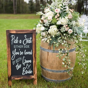 Wedding Reception Decor | Seating Sign | Pick a Seat Not a Side | DIY Chalkboard Decal