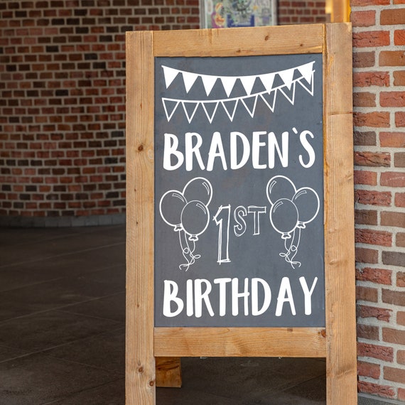 Birthday Party Entrance Sign Chalkboard Decal DIY | Etsy