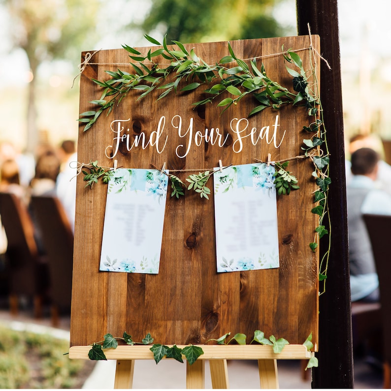 Find Your Seat Wedding Ceremony Decor Seating Chart Decal Etsy