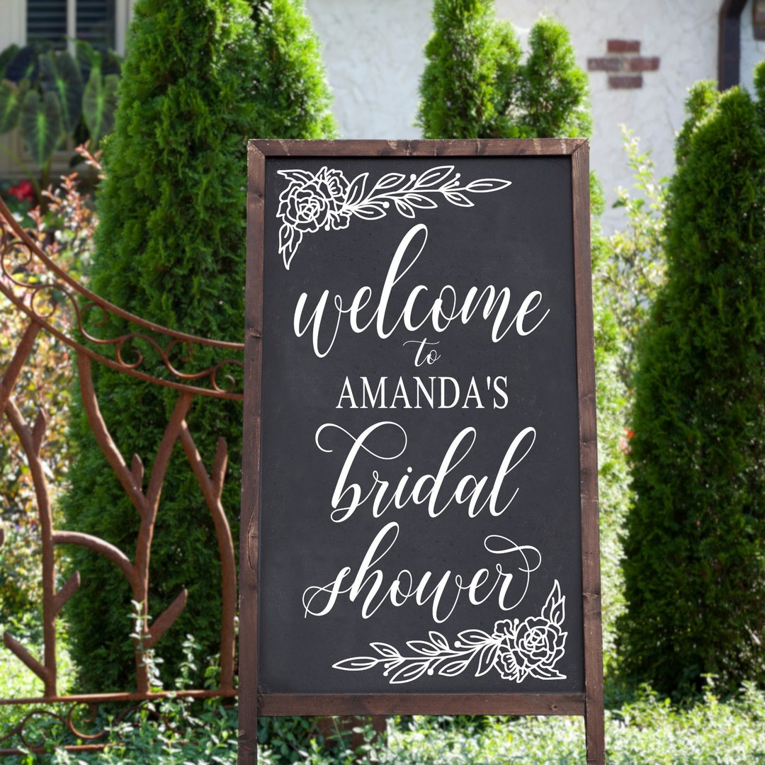 Bridal Shower Sign Chalkboard Decal Etsy