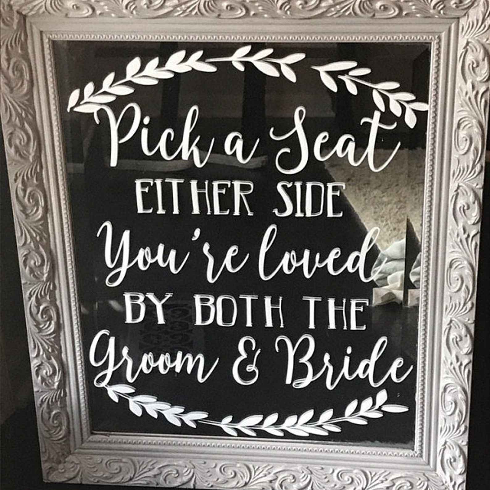 Pick a Seat Not a Side Chalkboard Decal Sign Seating Sign Etsy Canada