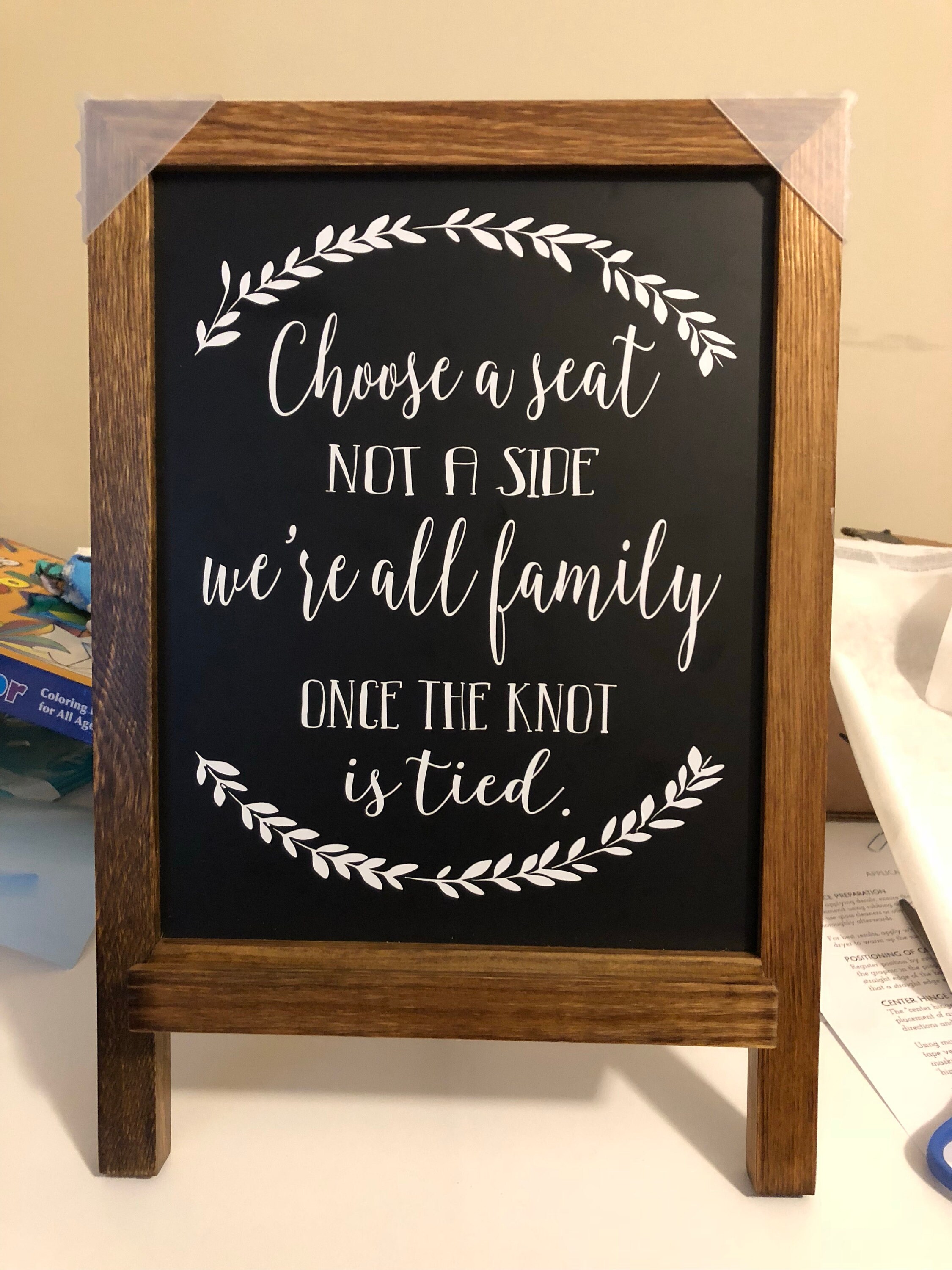 Pick A Seat Not A Side Wedding Sign, Custom Wedding Sign – Creative Farm  Girl