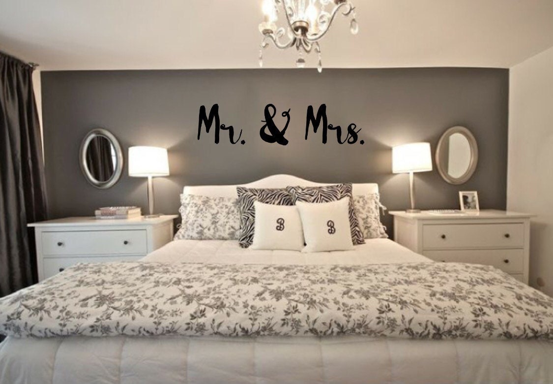 Mr Mrs Wall Decal Sticker Bedroom Decor Husband Wife