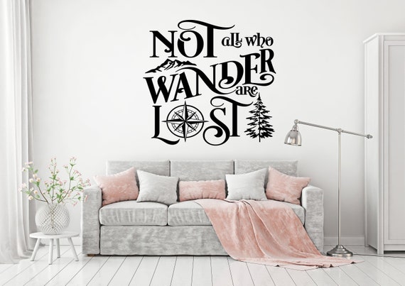 Mountain Decal Not All Who Wander Are Lost - Etsy