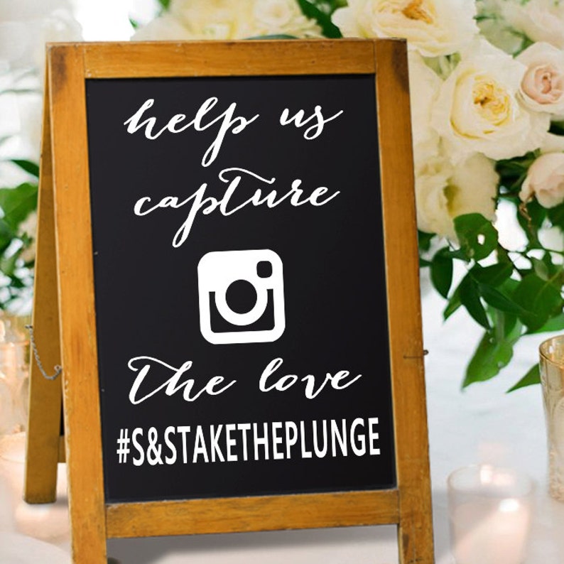 Wedding Hash Tag Sign Decals Wedding Hashtag Sign Rustic