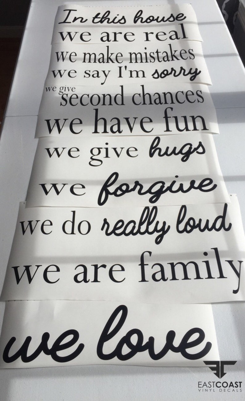 House Rules Stair Decal Stickers Family Rules Decal Sticker Etsy