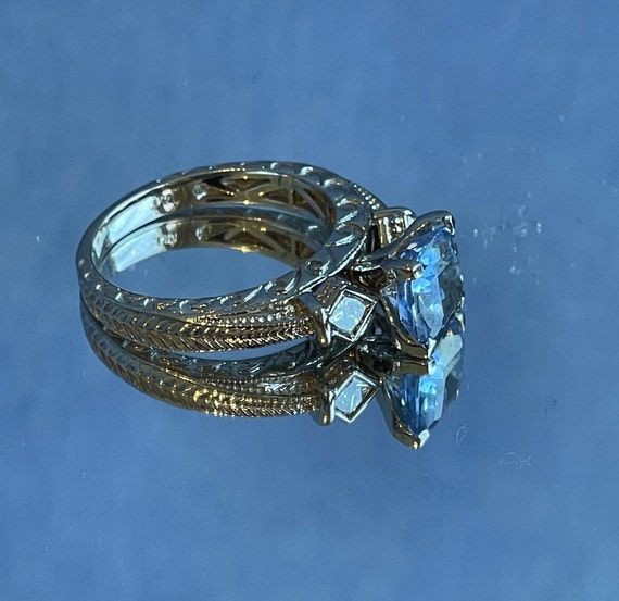 2.15ct Blue Sapphire & Diamond ring Val 4.200K 14… - image 10