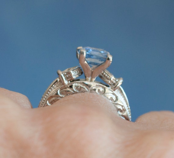 2.15ct Blue Sapphire & Diamond ring Val 4.200K 14… - image 8