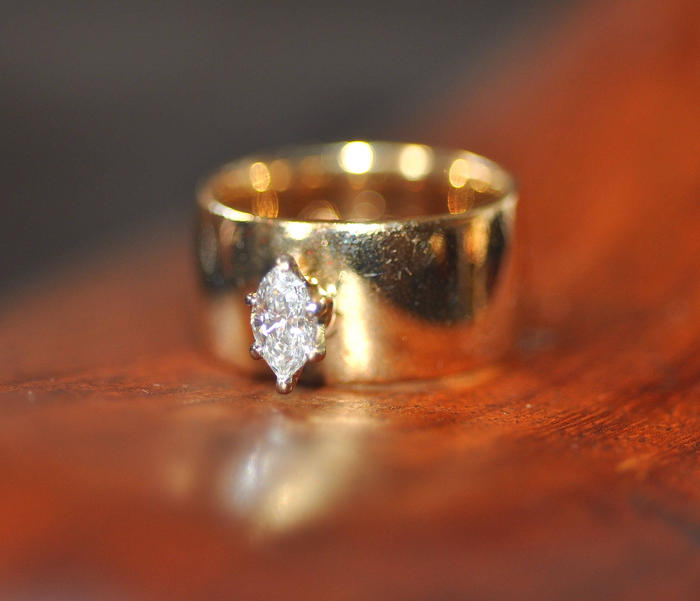 0.45ct Marquise diamond Engagement ring Valuation 6.500K held Etsy