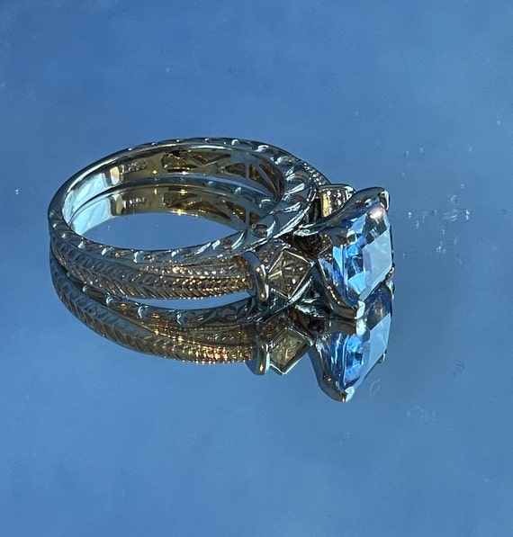 2.15ct Blue Sapphire & Diamond ring Val 4.200K 14… - image 3