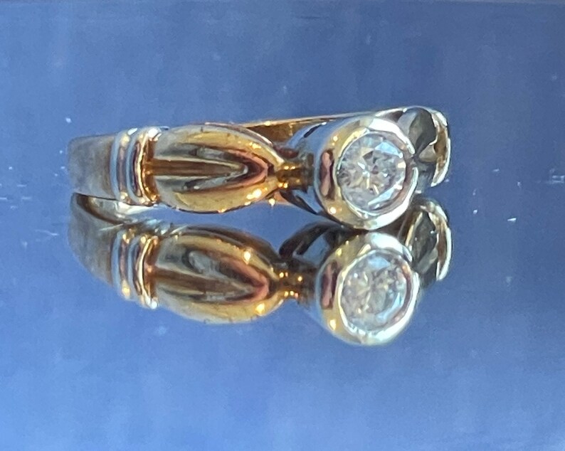 0.25ct Diamond Ring Val 1.735K 9ct Yellow & White Gold Size J Etsy