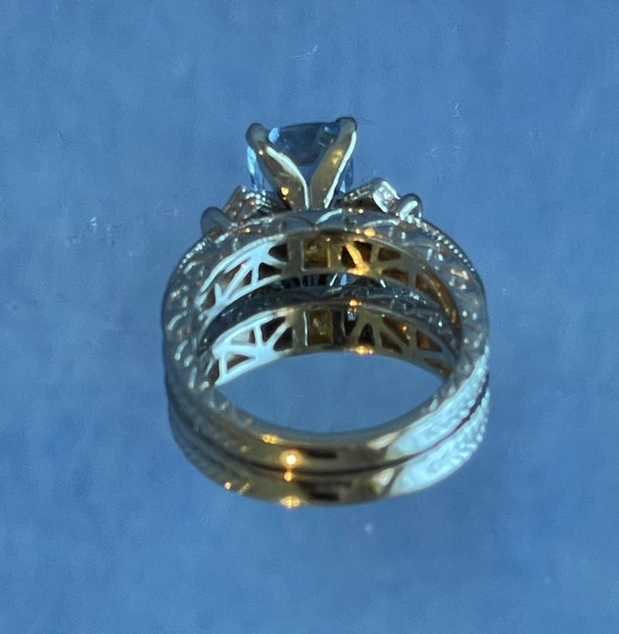 2.15ct Blue Sapphire & Diamond ring Val 4.200K 14… - image 4