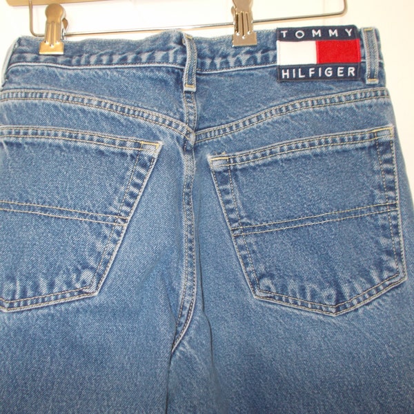Vintage Tommy Hilfiger Denim High Rise Mom Jeans Relaxed Fit Women's Size 9 Big Flag Logo