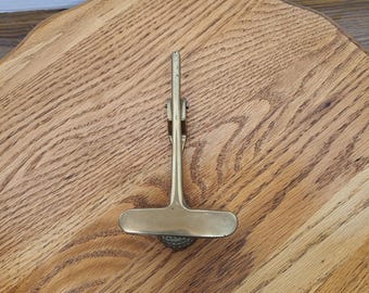 VTG Brass Golf Club Putter And Golf Ball Door Knocker