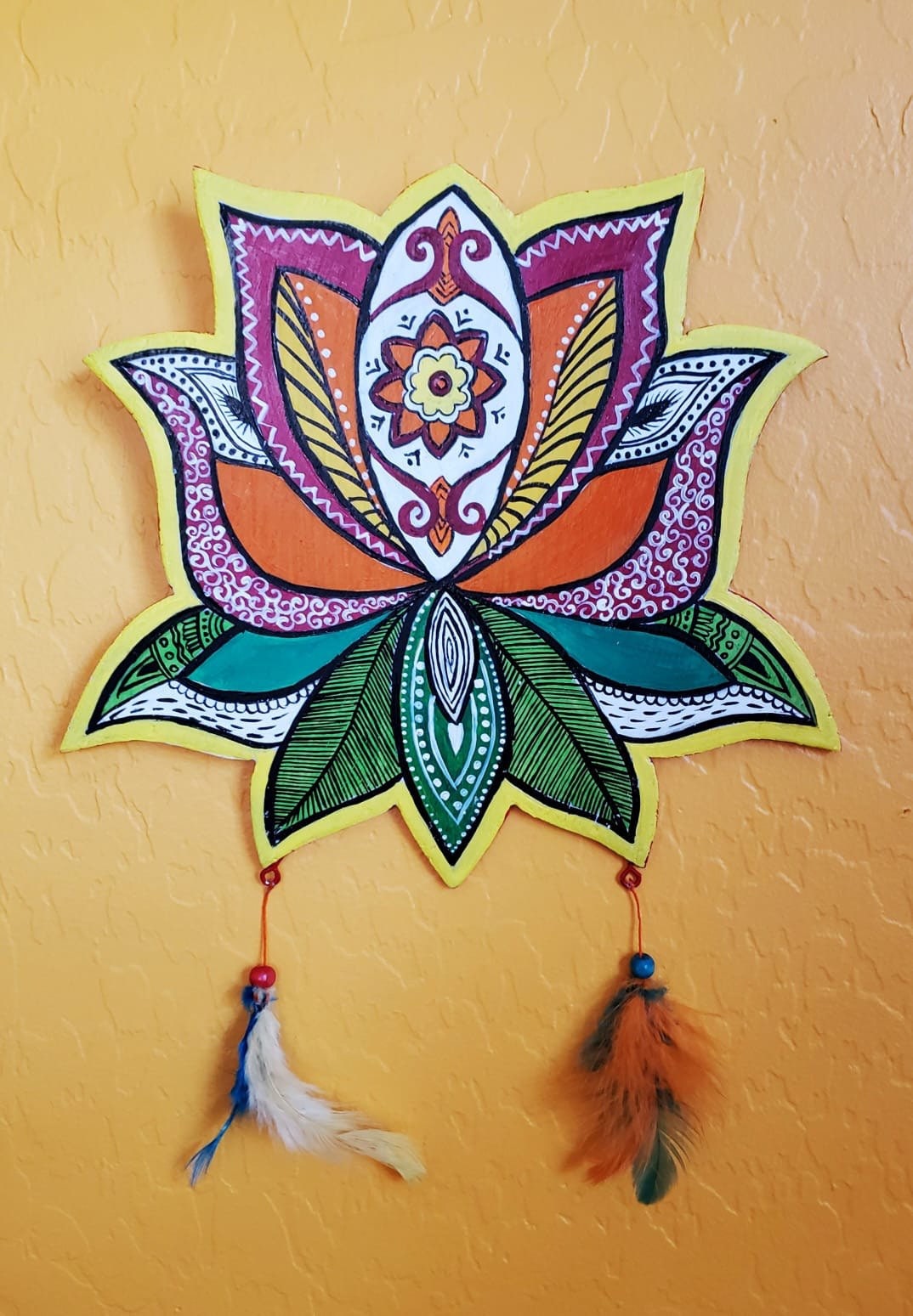 Indian Lotus art Wall Art Hindu Wall Decor Indian wedding | Etsy