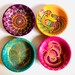 Clay diya Handpainted with beautiful henna art/Diwali decor/Home decor /Wedding decor/henna Party decor/Diwali favor/aipan decor 