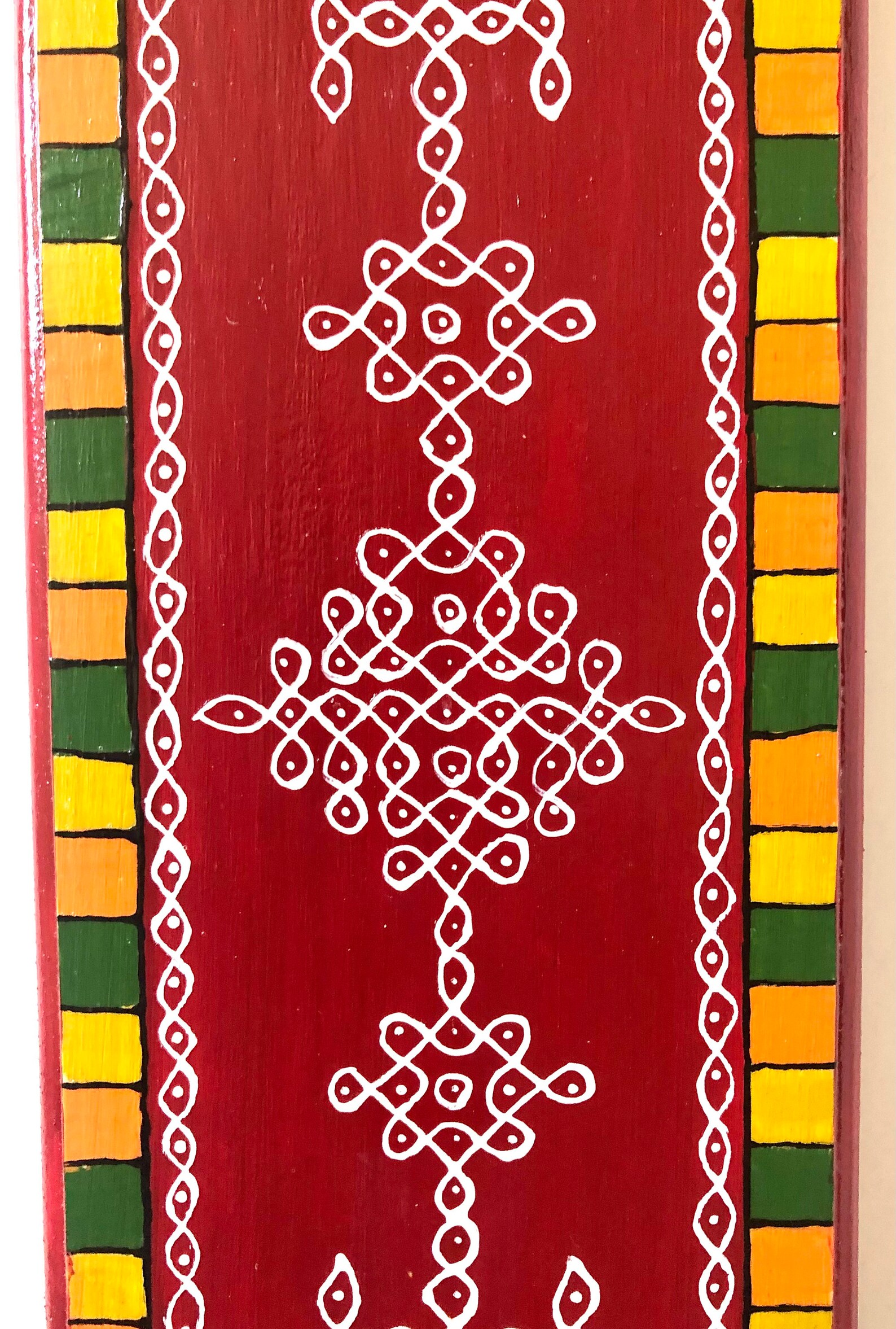 Wood Tile Kolam Rangoli Traditional Floor Art Festival Diwali Etsy