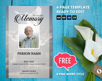 diy funeral program etsy