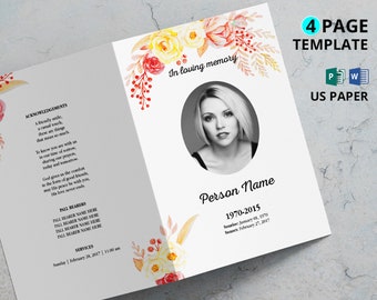 sea beach funeral program template obituary program etsy