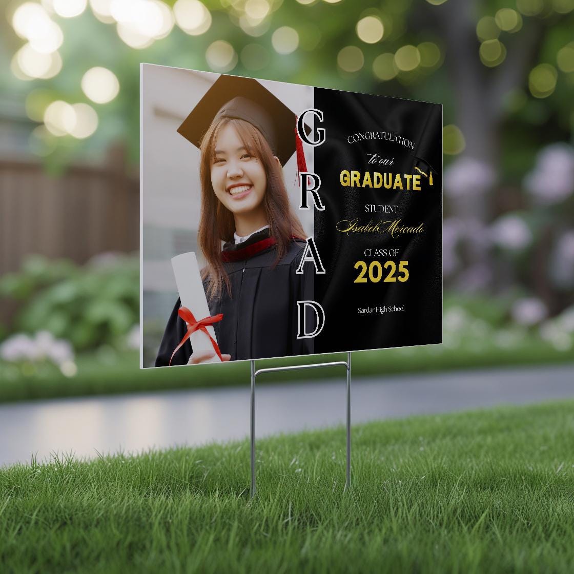 Editable Graduation Yard Sign Template | Canva 24x18 Inch (digital ...