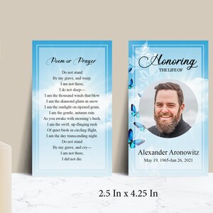 Heavenly Sky and Blue Butterfly Prayer Card Template | Microsoft Word and Canva Template