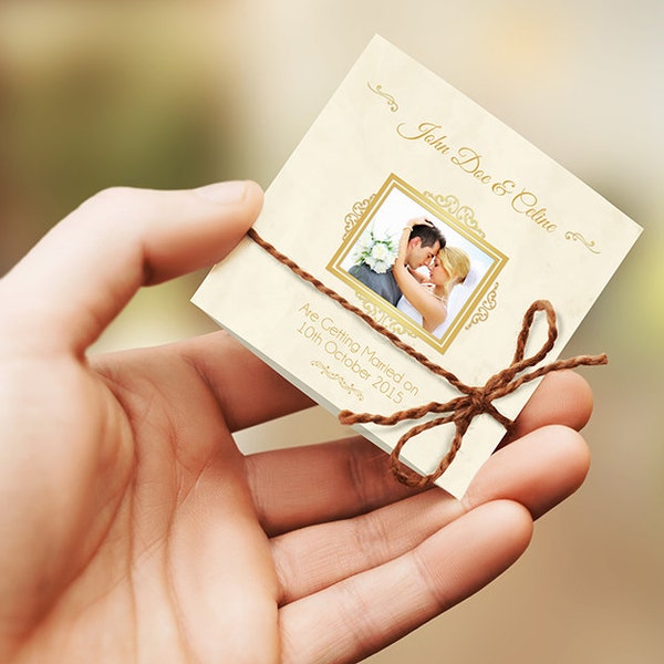 INSTANT DOWNLOAD | Wedding Mini Invitation card | Mini trifold Brochure | Photoshop template | Edit yourself | Easy edit | Vintage | Wedding