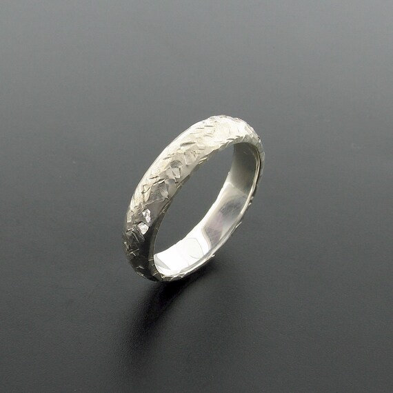 hammered white gold ring