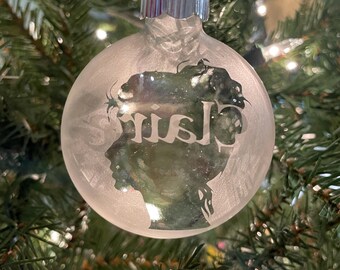 Outlander Claire and Jamie Glass Ornament SET OF TWO