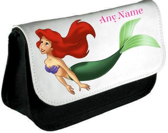 Personalised MERMAID//DOLPHIN Pencil Case//Make Up Bag *Choice of text colour*