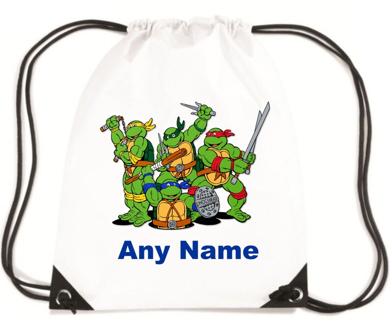 Personalised Ninja Turtles Style PESchoolSwimming Bag