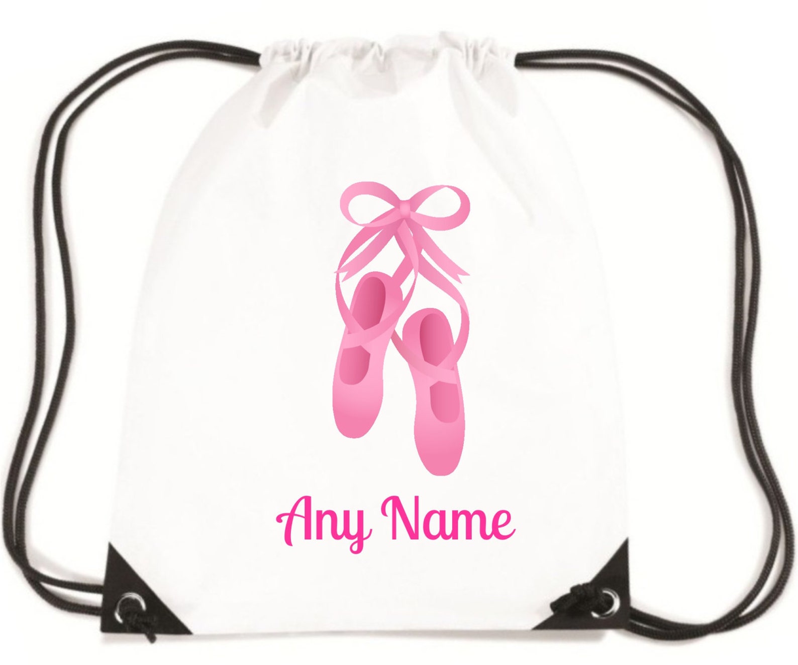 personalised pink ballet shoes/ballerina pe/school/swimming bag