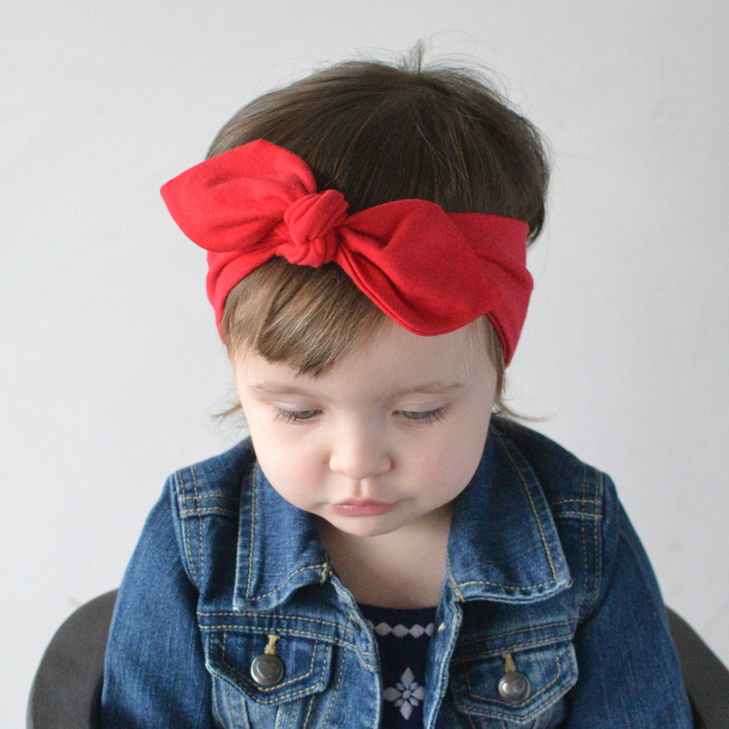 Red Knotted Bow Headband