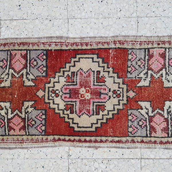Tapis Vintage, sourdine couleur tapis turc, tapis de sol, tapis de laine pour enfant, Hippie tapis salle de bain tapis tapis de table petit 19'' X 35'' / 48x88cm