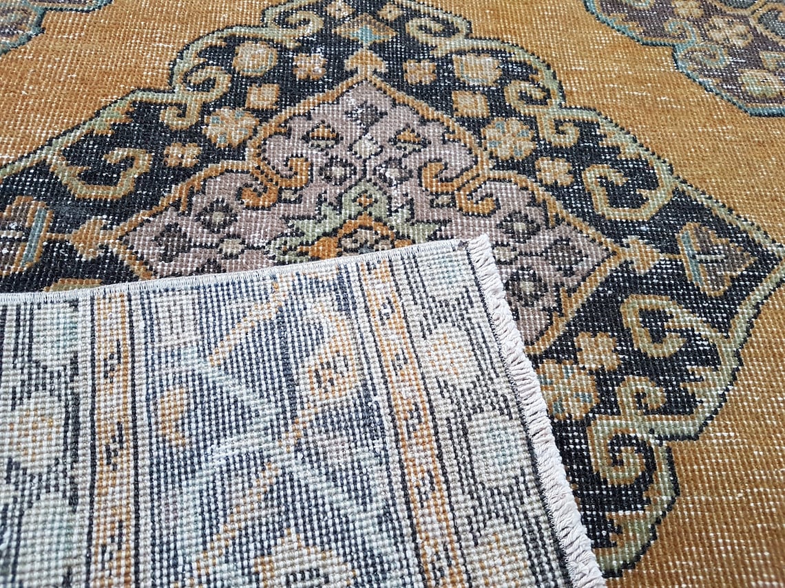 Vintage Distressed Low Pile Runner with Modern Elegance Etsy