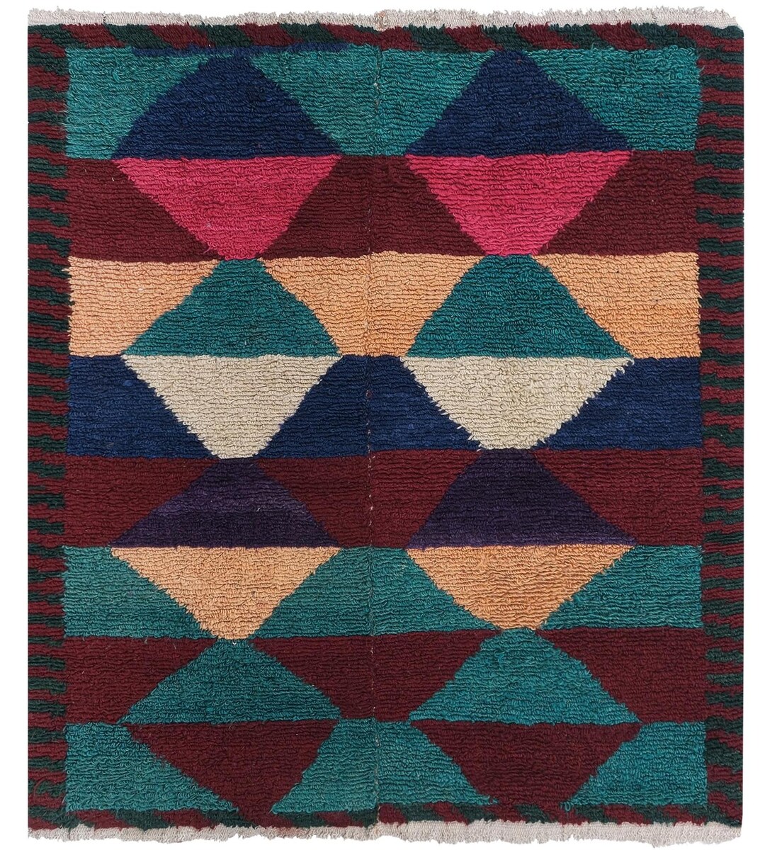 Real Aangola Rug Vintage Angora Mohair Primitive Tulu Rug, Orange, Blue, Pink, Purple ...