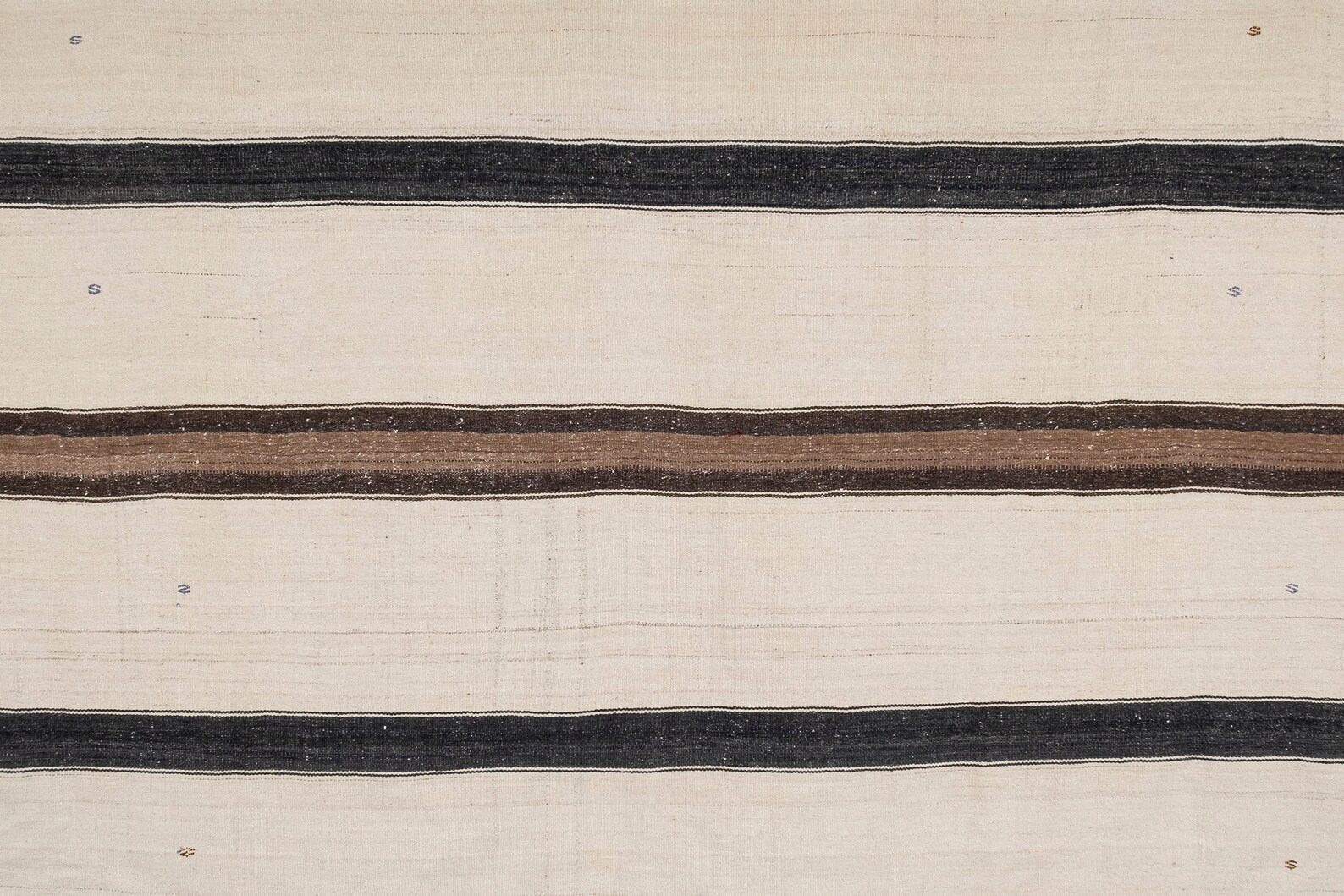 Natural Wool Color Striped Kilim Made of Natural Undyed Wool | Etsy