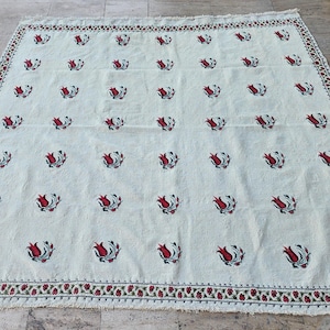 Handwoven Floral Pattern Needlepoint Kids Kilim Rug, Wall Hanging Turkish  Jajim, Aubusson Tapestry Rug 6&#39;1&#39;&#39; X 7&#39;1&#39;&#39;