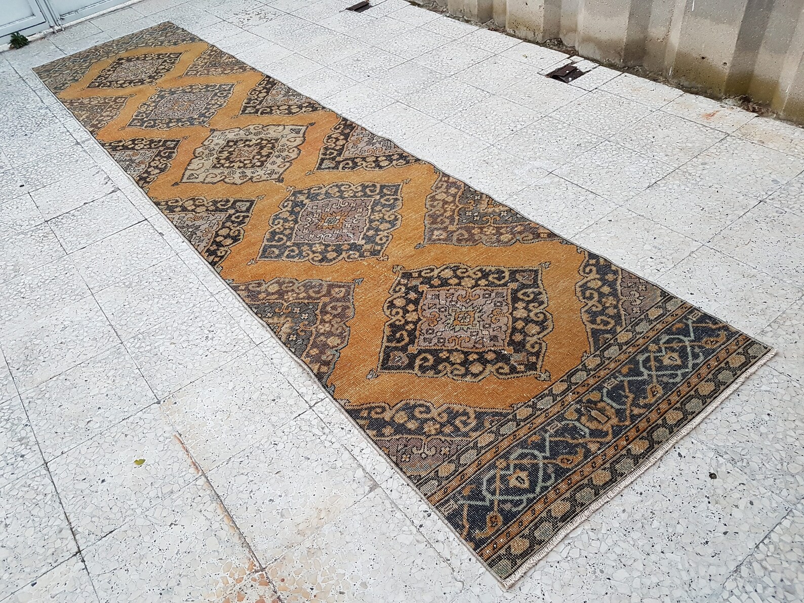 Vintage Distressed Low Pile Runner with Modern Elegance Etsy