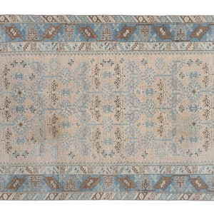 Oushak Carpet, Decorative Blue Colors Rug, Overydyed Flat Weave Handmade Rugs for Home and Office Decor, 6'3'' X 9'3''